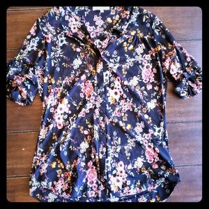Floral Sheer Button Down
